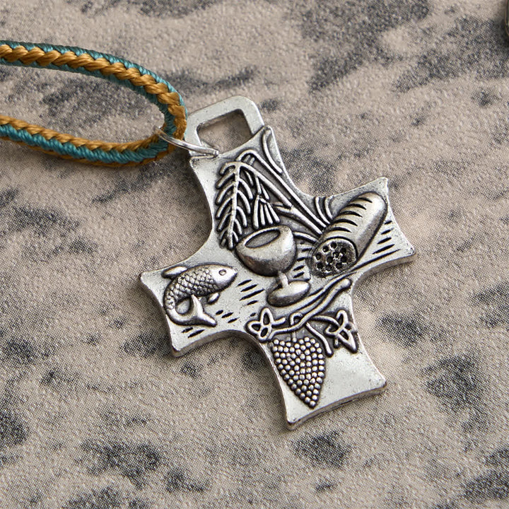 Christianartworkshop Baseball Bead Pocket Rosary with Sacred Heart & Eucharist Cross - image 6