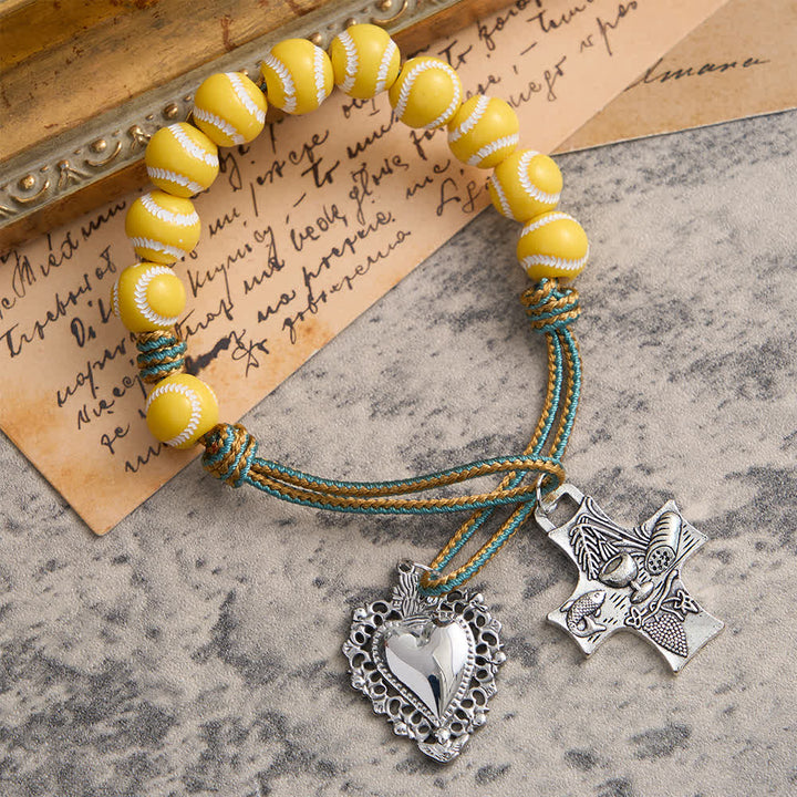FREE Today: Baseball Bead Pocket Rosary with Sacred Heart & Eucharist Cross - image 2