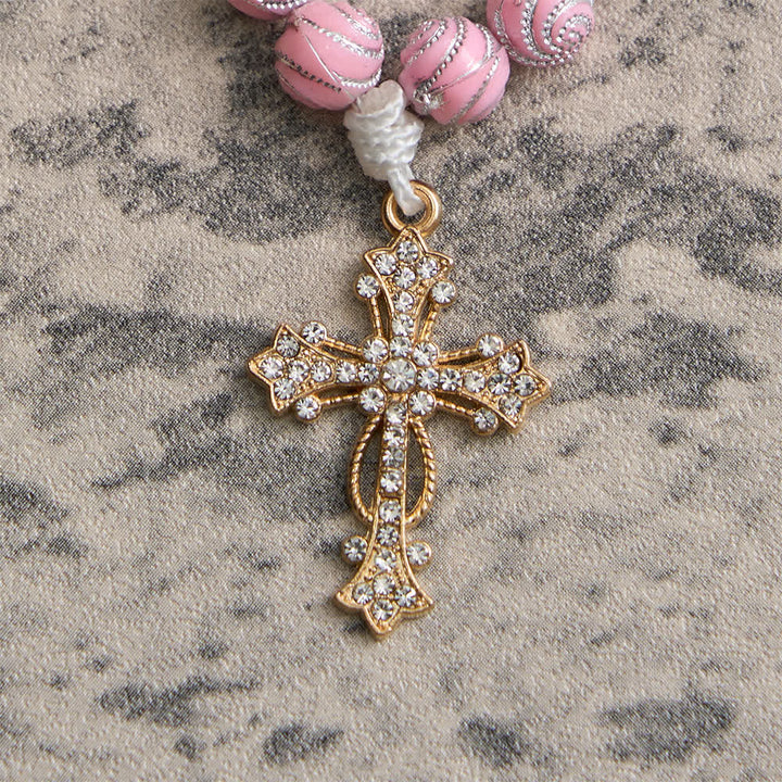 Christianartworkshop Sparkly Pink Swirl Finger Rosary: Tiny Devotion with Sparkle - image 7