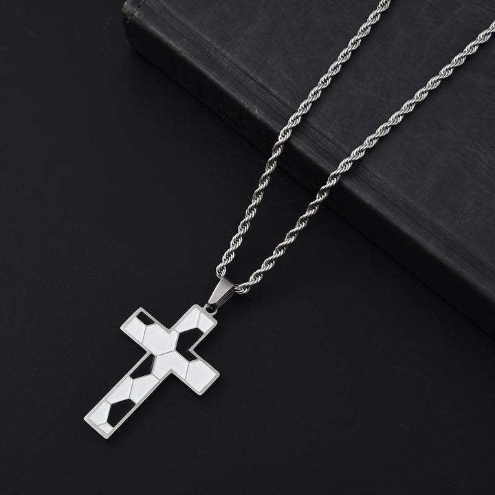 Christianartworkshop Enamel Soccer Cross Necklace with Three Finishes: A Reminder of Divine Grace on the Field - Silver - image 4