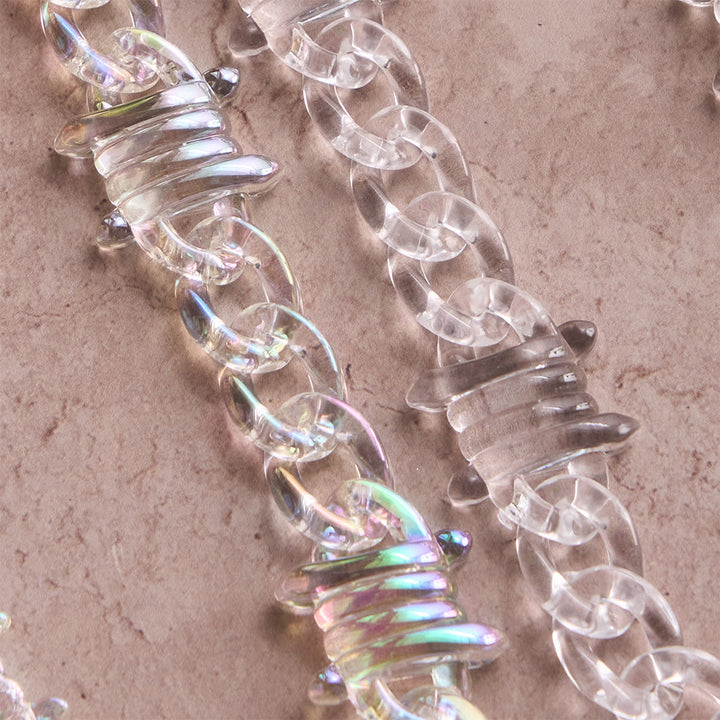 Christianartworkshop Bold Iridescent Acrylic Jesus Necklace with Chunky Spiked Chain: A Daily Symbol of Strength and Hope - image 2