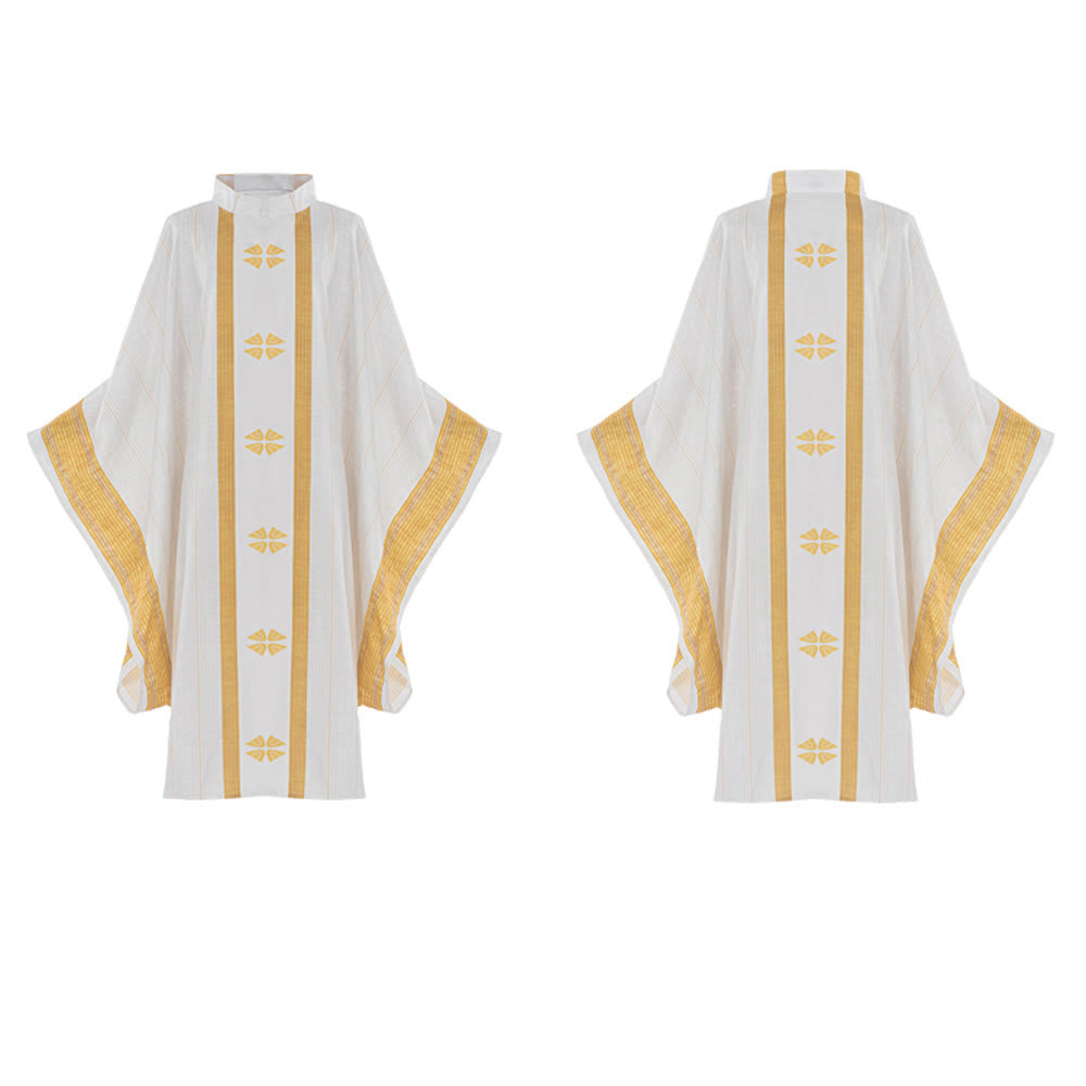 Christianartworkshop Traditional Clergy Chasuble With Central Panel And Floral Motifs Chasuble - image 8