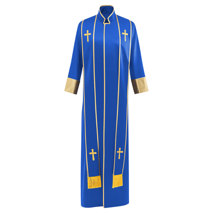 Christianartworkshop Traditional Pastor Robe With Vertical Cross Accents And Sleeve Trim Clergy Robe - image 13