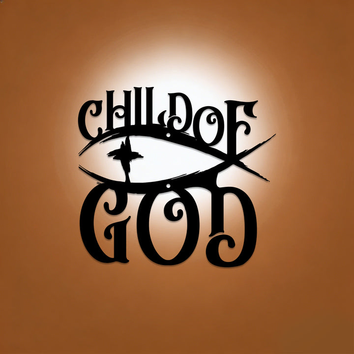 Christianartworkshop Child Of God Ichthys Cross Metal Wall Decor: A Bold Statement Of Beloved Identity - image 0