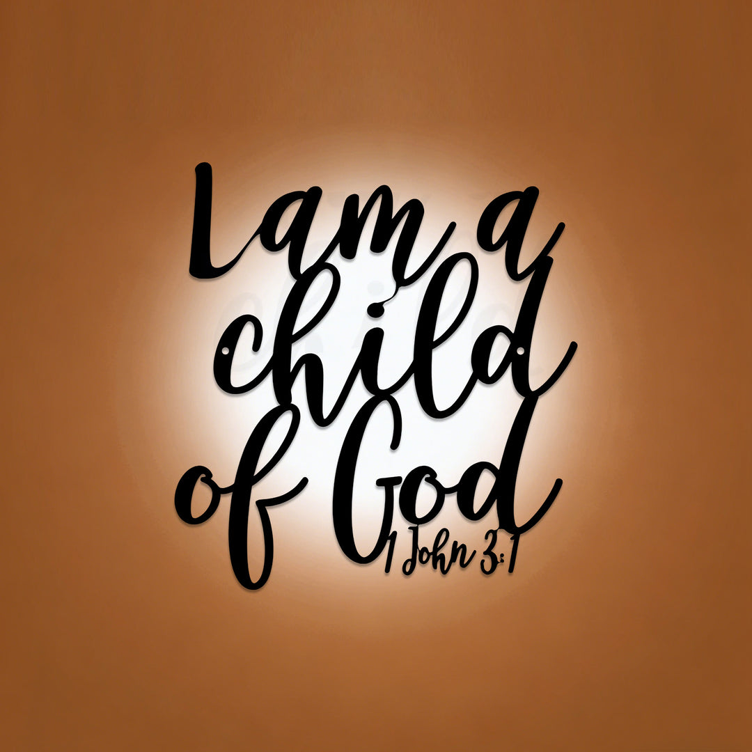 Christianartworkshop I Am A Child Of God 1 John 3:1 Metal Wall Decor: A Heartfelt Declaration Of Divine Belonging - image 0