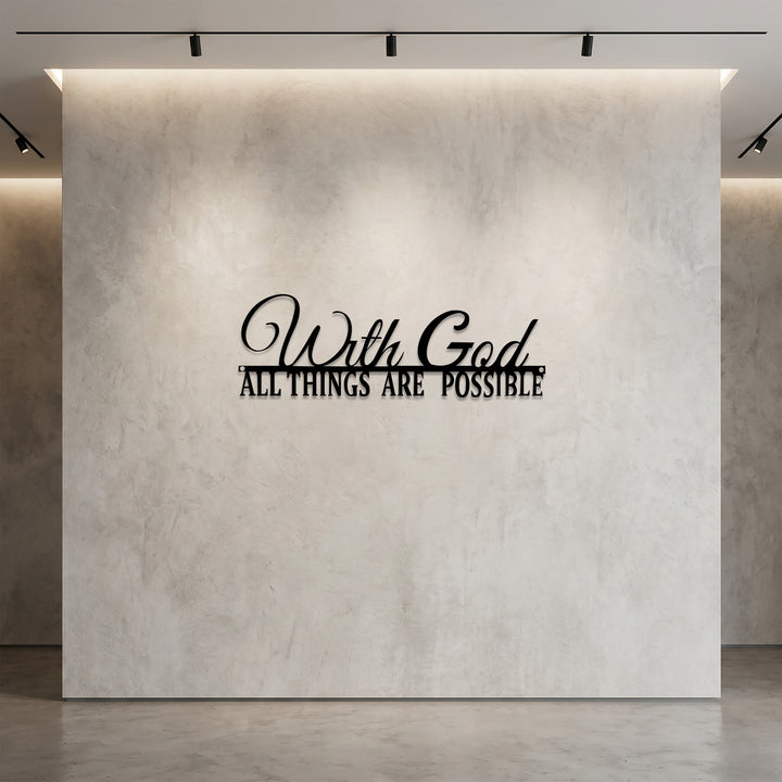 Christianartworkshop With God All Things Are Possible Dual-Font Metal Wall Decor: A Graceful Statement Of Faith - image 3