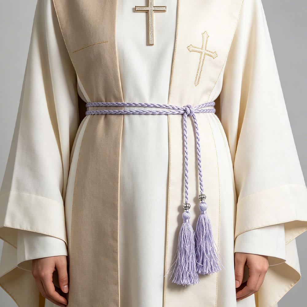 Christianartworkshop Braided Cincture with Accents & Tassels: A Sacred Liturgical Accessory - Light Purple - image 16