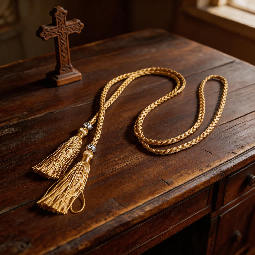 Christianartworkshop Braided Cincture with Accents & Tassels: A Sacred Liturgical Accessory - image 9