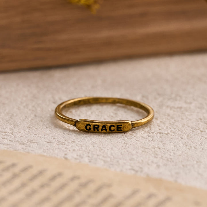 Christianartworkshop Refined Stackable Ring Set with Engraved BLESSED/FAITH/HOPE Text: An Emblem of Quiet Devotion - image 9