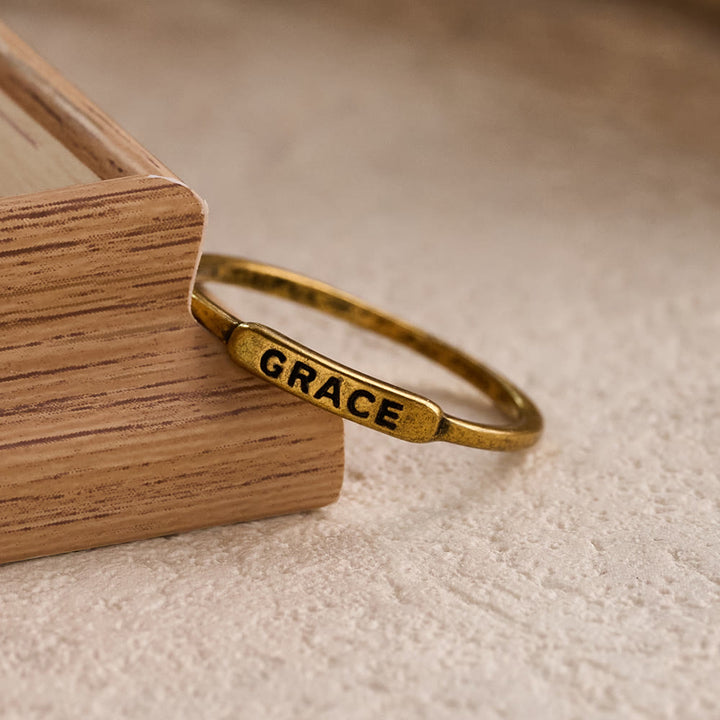 Christianartworkshop Refined Stackable Ring Set with Engraved BLESSED/FAITH/HOPE Text: An Emblem of Quiet Devotion - image 10
