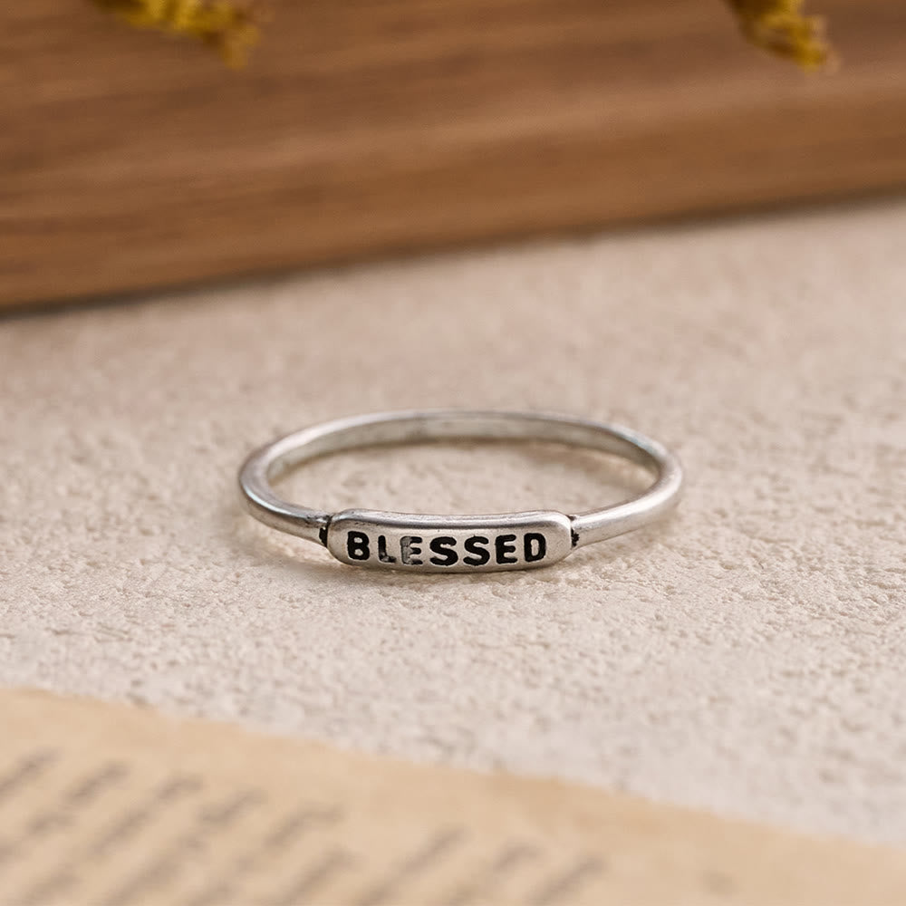 FREE Today: Refined Stackable Ring Set with Engraved BLESSED/FAITH/HOPE Text: An Emblem of Quiet Devotion - image 5