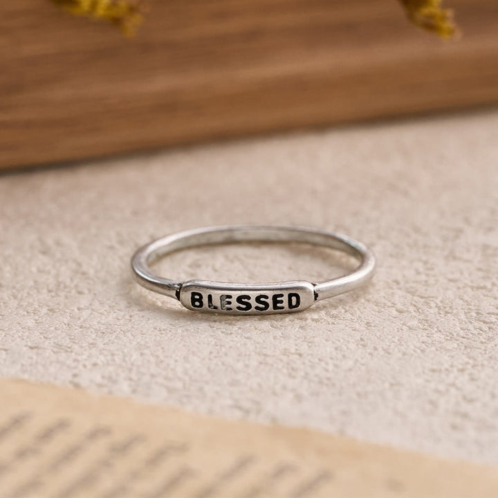 FREE Today: Refined Stackable Ring Set with Engraved BLESSED/FAITH/HOPE Text: An Emblem of Quiet Devotion - image 5