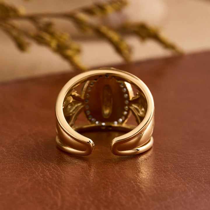 Christianartworkshop Intricate Guadalupe Virgin Ring with Zircon Halo: A Reminder of Heavenly Grace - image 3