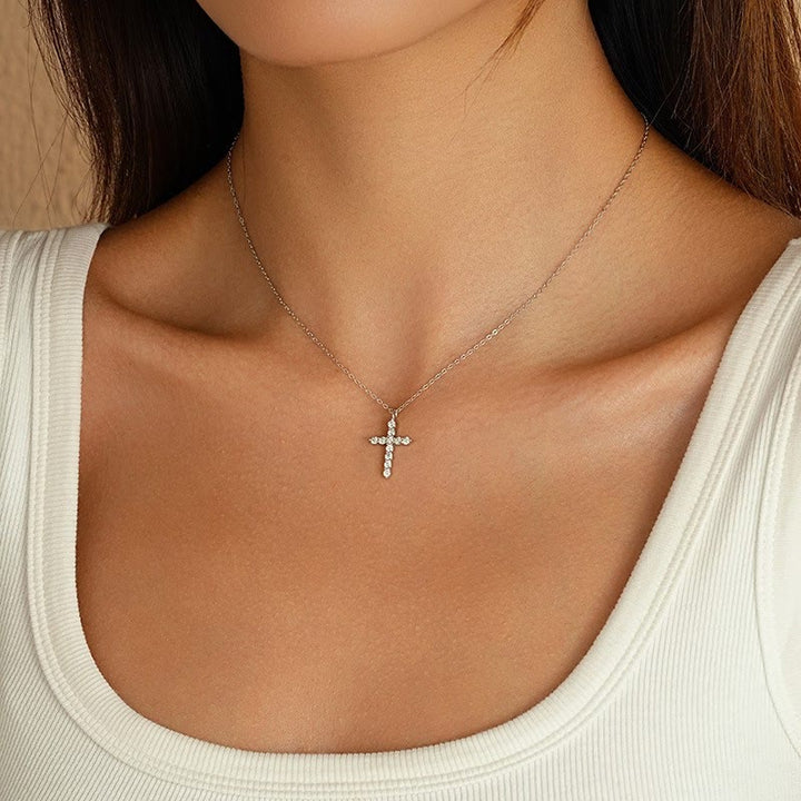 FREE Today: Minimalist Zircon Cross Necklace in Gold and Silver Tones: A Reminder of Subtle Divine Grace - image 3