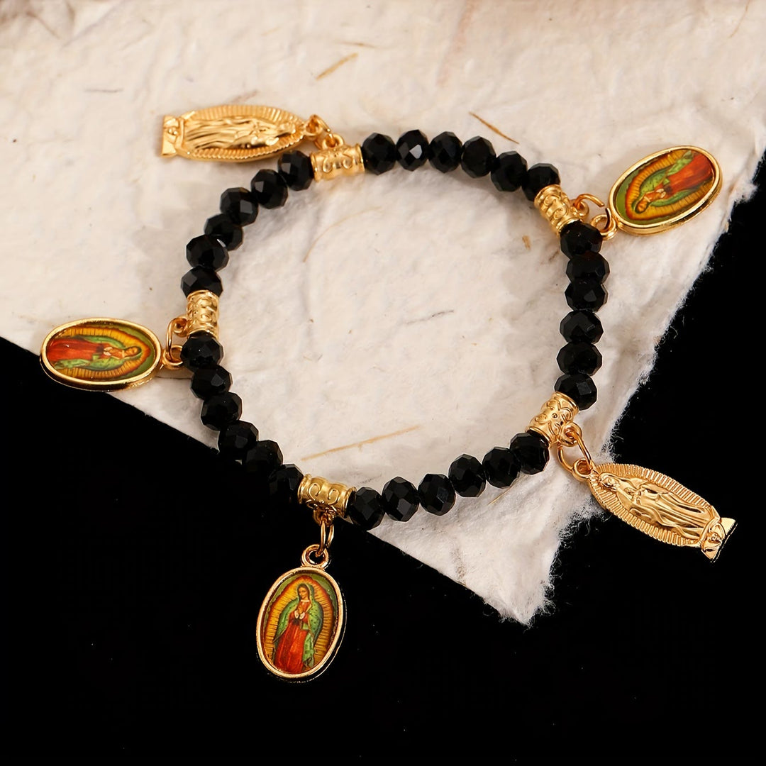 Christianartworkshop Intricate Beaded Bracelet with Our Lady of Guadalupe & Saint Jude Charms: A Reminder of Sacred Love - image 9