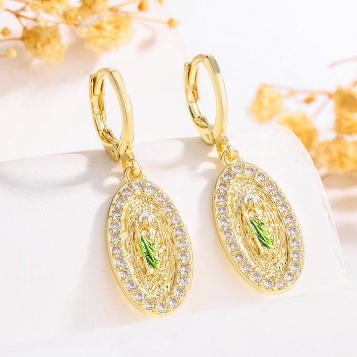 Christianartworkshop Variety-Style Saint Jude & Virgin Mary Earrings with Zircon Halo Collection: A Reminder of Heavenly Grace - St.Jude B - image 13