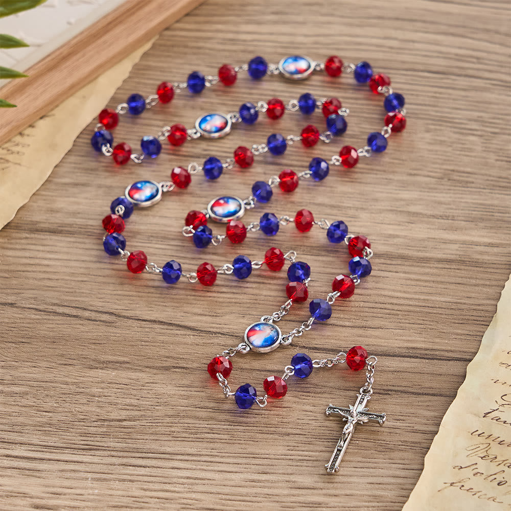 FREE Today: Vibrant Divine Mercy Rosary with Colored Beads: A Reminder of Heavenly Grace - image 1