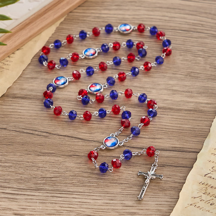 FREE Today: Vibrant Divine Mercy Rosary with Colored Beads: A Reminder of Heavenly Grace - image 1