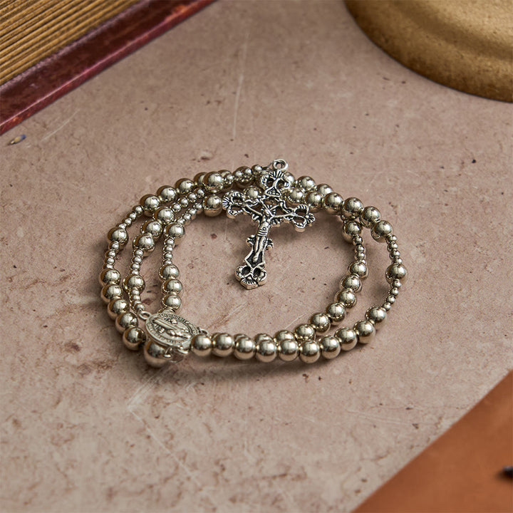 Christianartworkshop Sacred Silver Tone Magnetic Rosary Bracelet: 2-in-1 Prayer & Bracelet - image 4