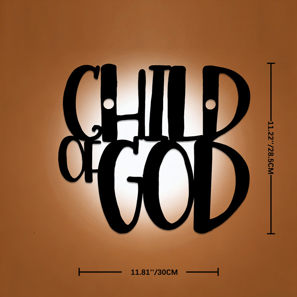 Christianartworkshop Child of God Cursive Script Metal Wall Decor: A Bold Statement of Divine Identity - 11.22''*11.81''*0.04"/28.5*30*0.1cm - image 6