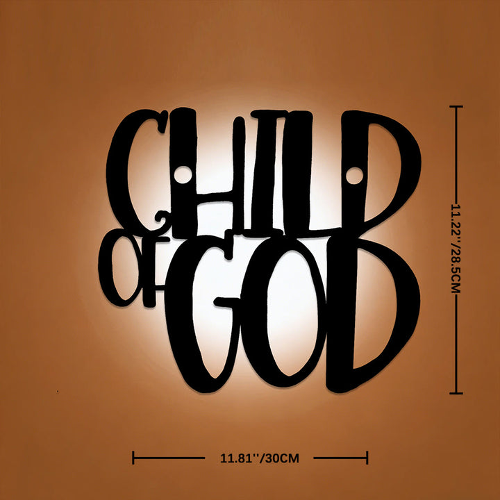 Christianartworkshop Child of God Cursive Script Metal Wall Decor: A Bold Statement of Divine Identity - 11.22''*11.81''*0.04"/28.5*30*0.1cm - image 6