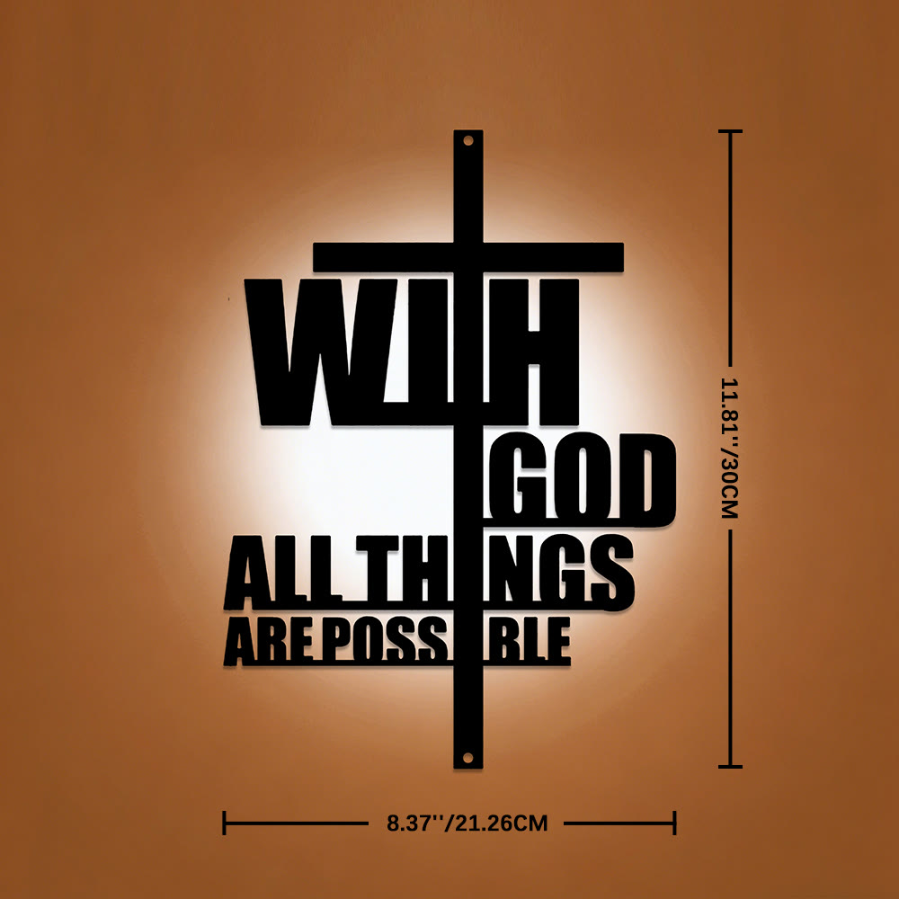 Christianartworkshop With God All Things Are Possible Cross-Integrated Metal Wall Decor: A Powerful Statement Of Faith - 8.37''*11.81''*0.04"/21.26*30*0.1cm - image 5