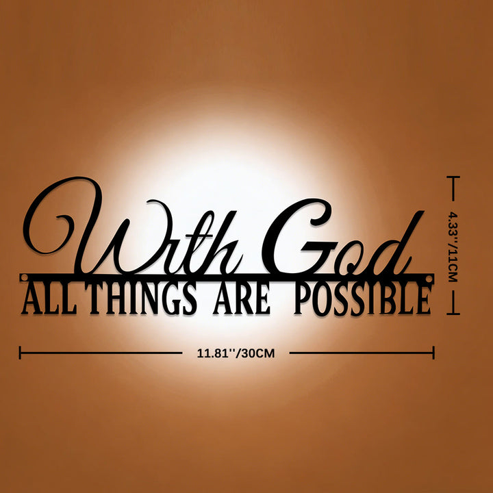 Christianartworkshop With God All Things Are Possible Dual-Font Metal Wall Decor: A Graceful Statement Of Faith - 4.33''*11.81''*0.04"/11*30*0.1cm - image 6