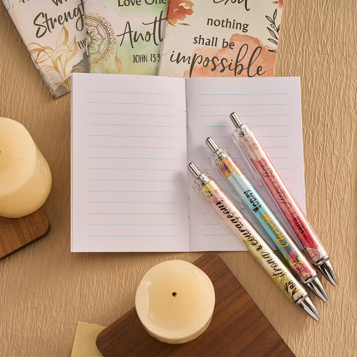 Christianartworkshop Floral Cross Motivational Pens & Bible Verse Notebooks Gift Set - image 15