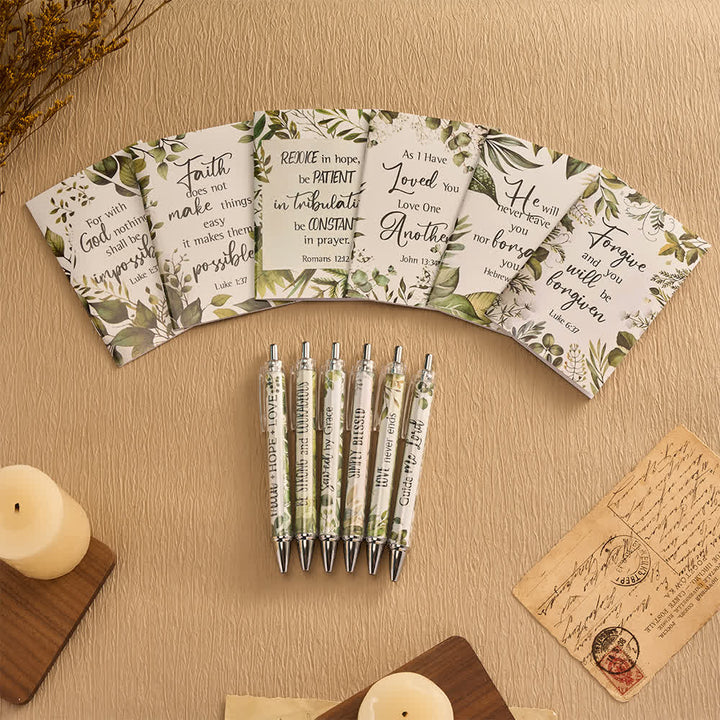 Christianartworkshop Floral Cross Motivational Pens & Bible Verse Notebooks Gift Set - image 24