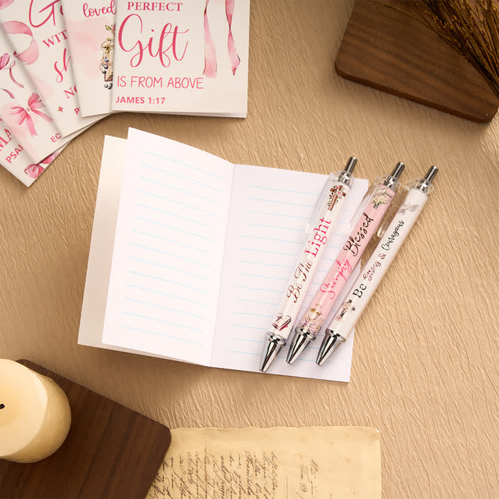 Christianartworkshop Floral Cross Motivational Pens & Bible Verse Notebooks Gift Set - image 37