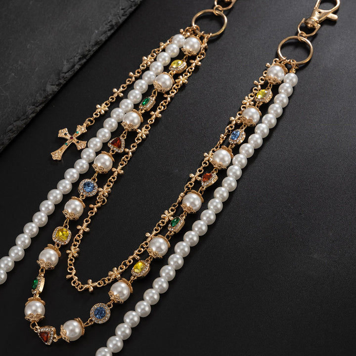 Christianartworkshop Multi-Layer Colored Zircon Accent Cross Pant Chain: A Symbol of Sacred Faith & Street Style - image 17