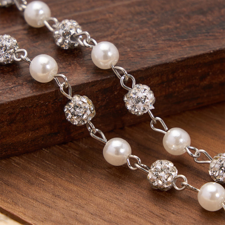 FREE Today: Alternating Pearl & Pave Crystal Bead Rosary-Style Cross Necklace: A Symbol of Sacred Devotion - image 6