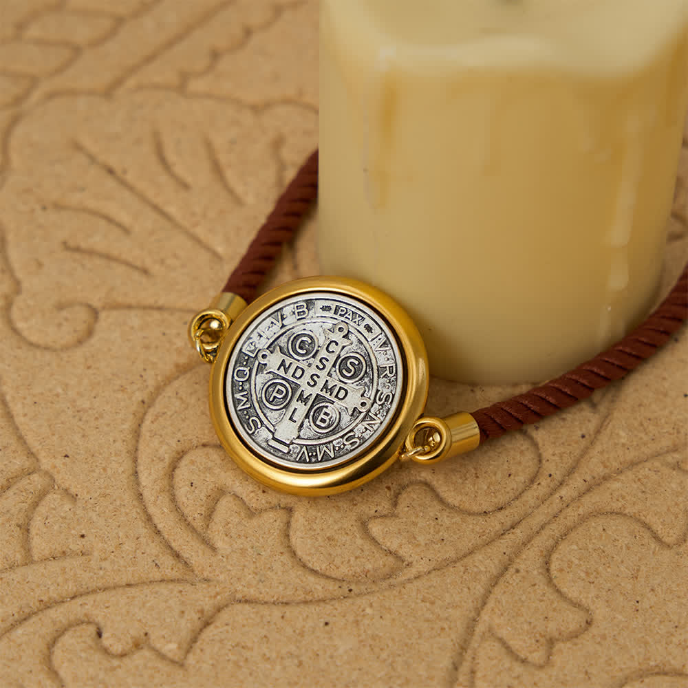Christianartworkshop St. Benedict Medal Braided Cord Bracelet in Assorted Colors: A Symbol of Divine Protection - image 9