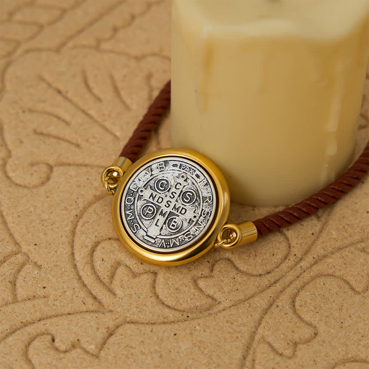 Christianartworkshop St. Benedict Medal Braided Cord Bracelet in Assorted Colors: A Symbol of Divine Protection - image 9