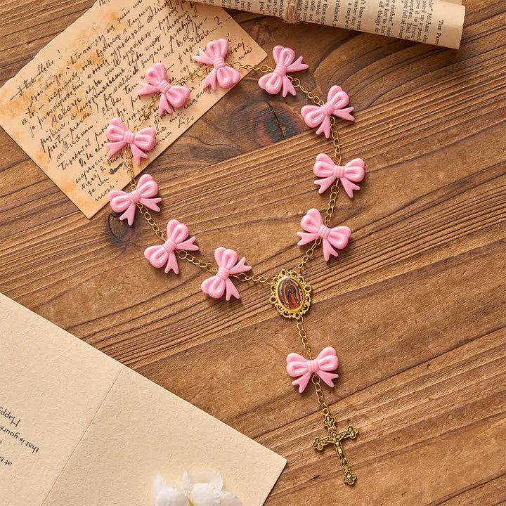 FREE Today: Our Lady of Guadalupe Pink Bow Rosary: Carry Her Gentle Blessings - image 2
