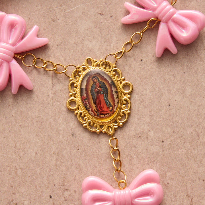 Christianartworkshop Our Lady of Guadalupe Pink Bow Rosary: Carry Her Gentle Blessings - image 7