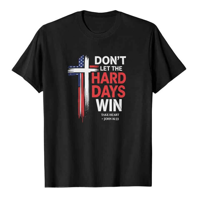 Christianartworkshop Vintage Distressed Brush Flag Cross Inspirational Bible Verse Premium Short Sleeve T-Shirt - Black - 2XL - image 0
