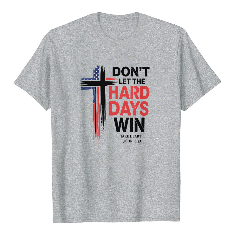 Christianartworkshop Vintage Distressed Brush Flag Cross Inspirational Bible Verse Premium Short Sleeve T-Shirt - Grey - 2XL - image 1