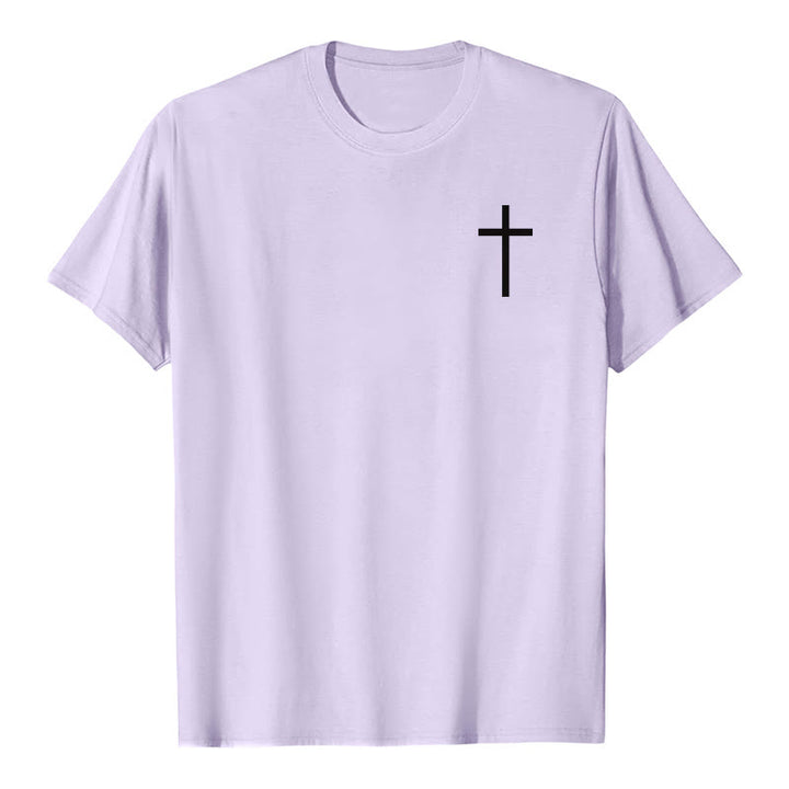 Christianartworkshop No Weapon Formed Against Me Shall Prosper Isaiah 54:17 Front Cross Back Scripture Premium Short Sleeve T-Shirt - image 13