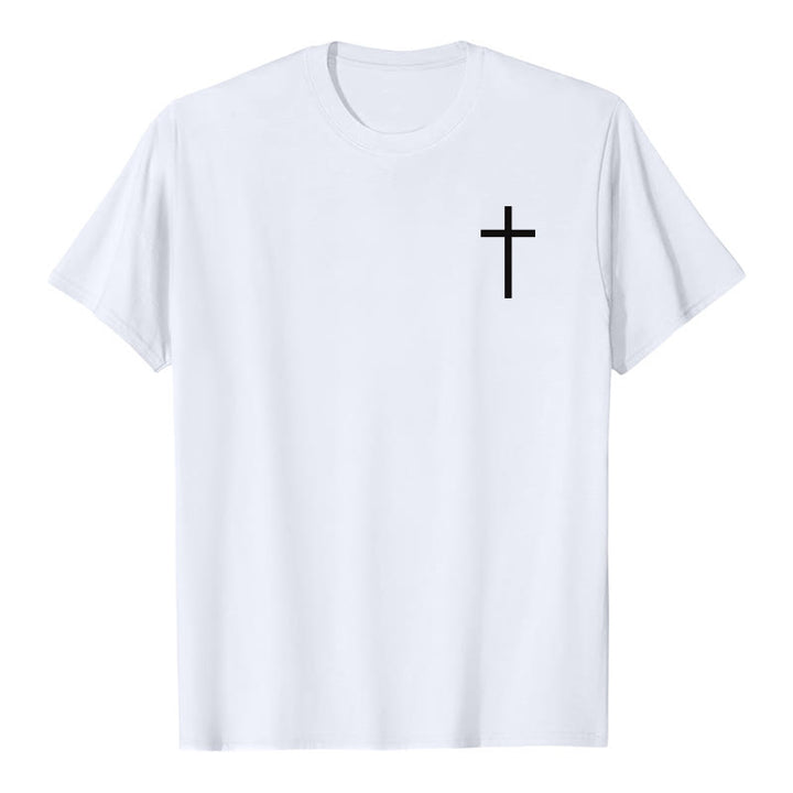 Christianartworkshop No Weapon Formed Against Me Shall Prosper Isaiah 54:17 Front Cross Back Scripture Premium Short Sleeve T-Shirt - image 7