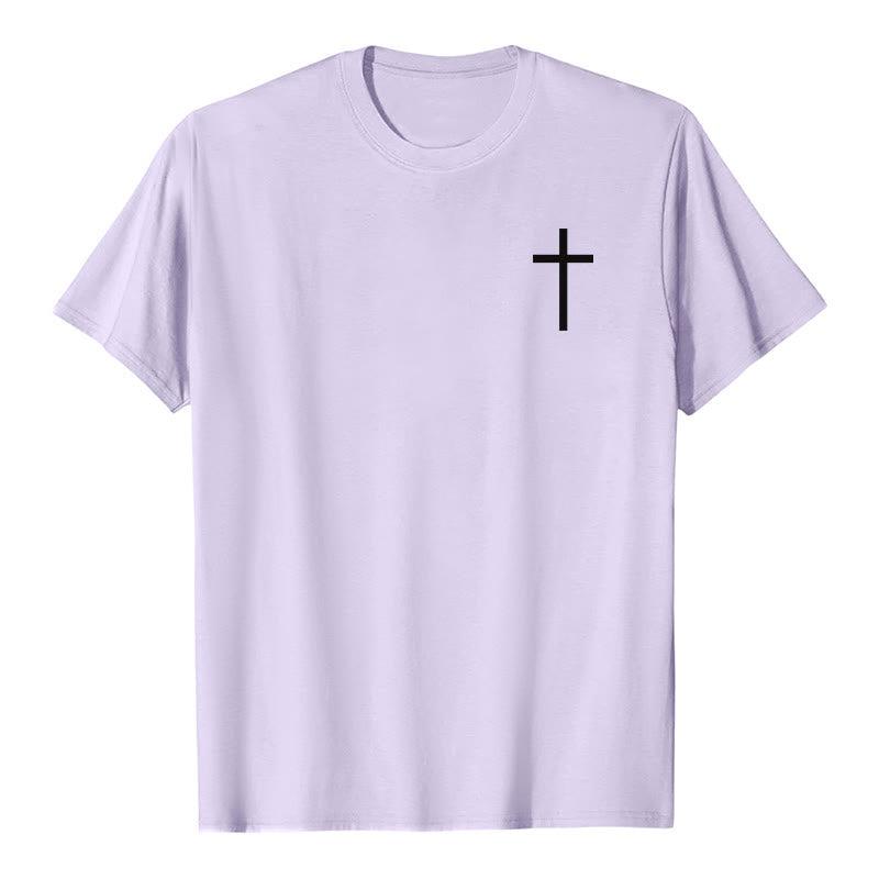 Christianartworkshop John 3:16 For God So Loved The World Front Chest Cross Back Scripture Premium Short Sleeve T-Shirt - image 13