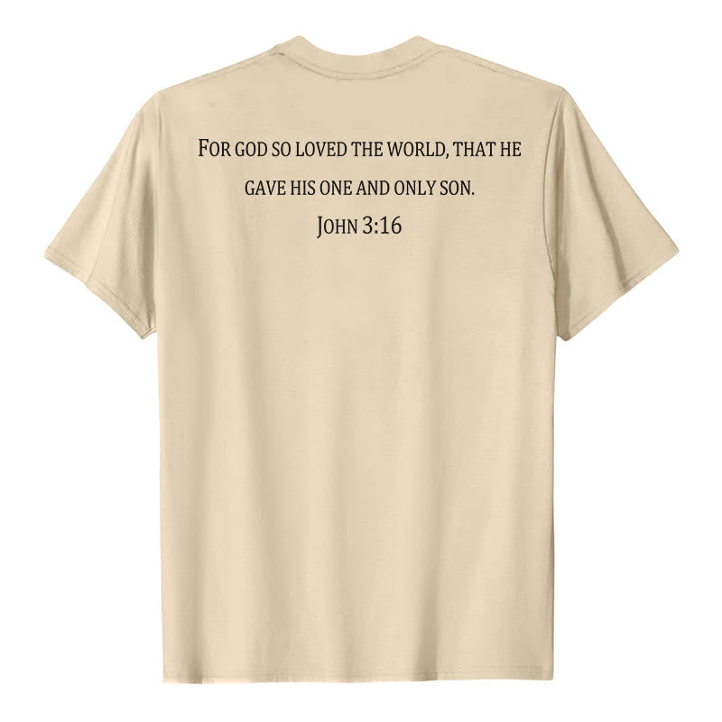 Christianartworkshop John 3:16 For God So Loved The World Front Chest Cross Back Scripture Premium Short Sleeve T-Shirt - image 26