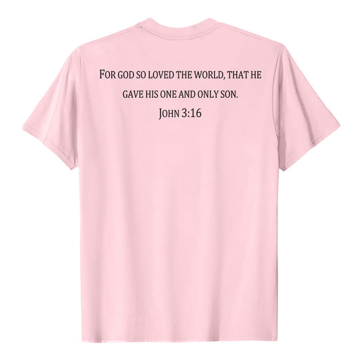 Christianartworkshop John 3:16 For God So Loved The World Front Chest Cross Back Scripture Premium Short Sleeve T-Shirt - image 11