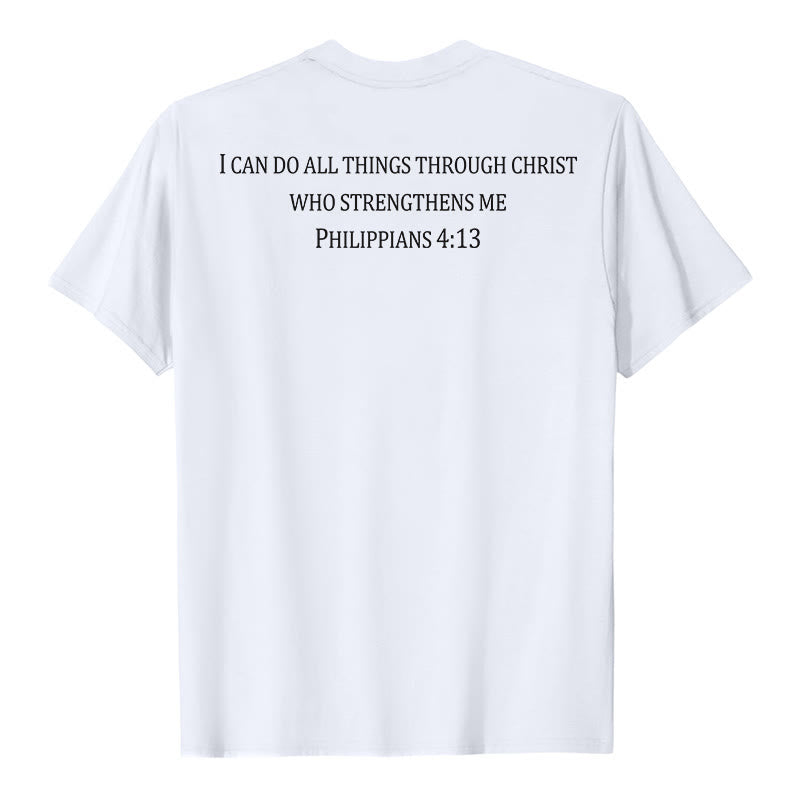Christianartworkshop Classic Strength Promise Scripture Front & Back Printed Christian Premium Short Sleeve T-Shirt - image 8
