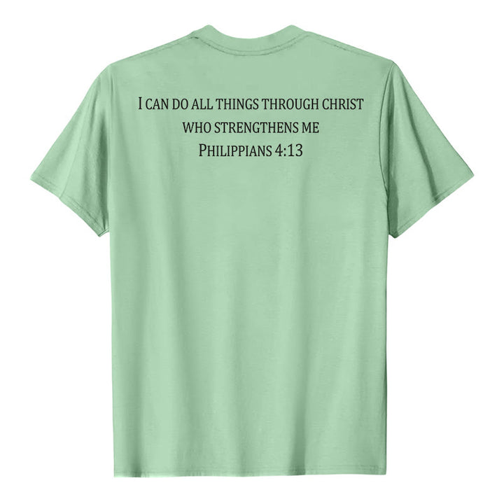 Christianartworkshop Classic Strength Promise Scripture Front & Back Printed Christian Premium Short Sleeve T-Shirt - image 17