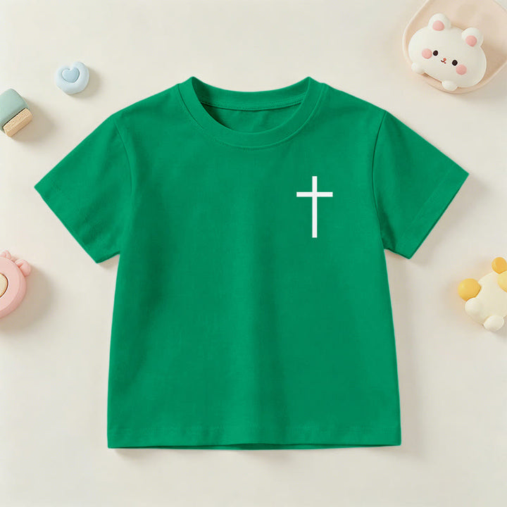 Christianartworkshop Philippians 4:13 Front Chest Cross Back Gothic Font Scripture Kids Short Sleeve T-Shirt - image 75