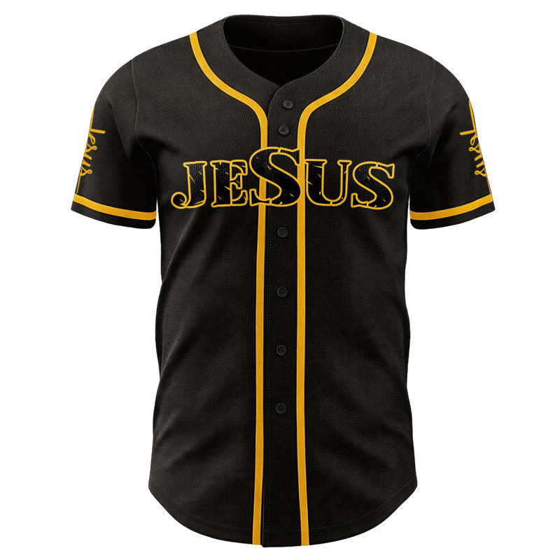 Christianartworkshop Jesus Cross Nail and Crown of Thorns Baseball Jersey - image 1