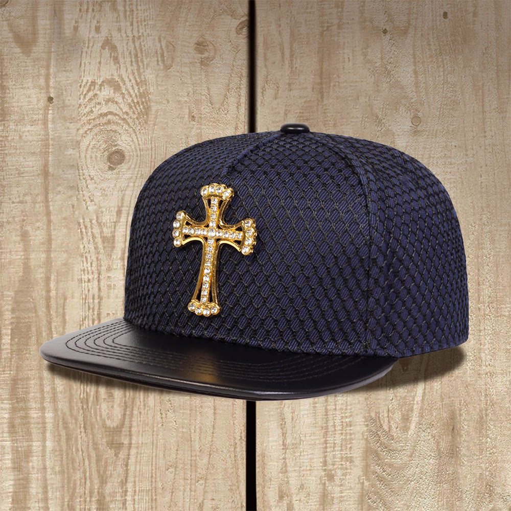 Christianartworkshop Cross Ornament Honeycomb Mesh Flat Brim