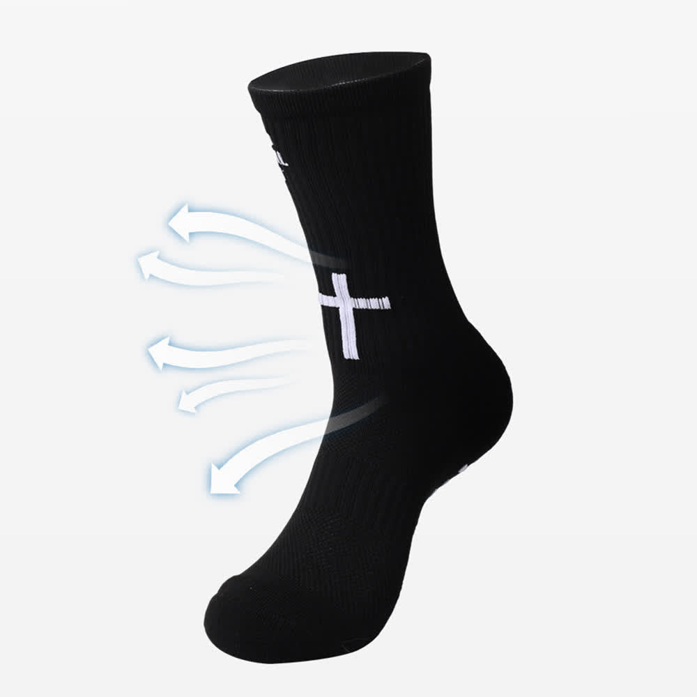 Christianartworkshop Joshua Scripture Side Letter & Cross Knit Crew Sports Socks - image 8