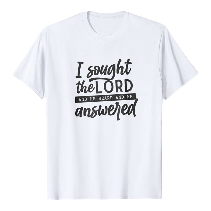 Christianartworkshop "I Sought the Lord and He Heard and Answered" Scripture Premium Short Sleeve T-Shirt - White - 2XL - image 1